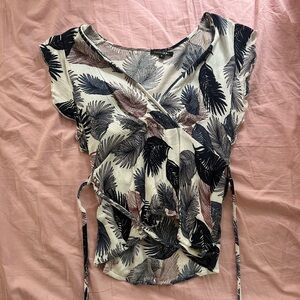 Tropical Tie Blouse